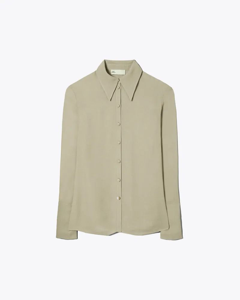 Tory Burch Damen Viskosehemd mit Manschetten Gray