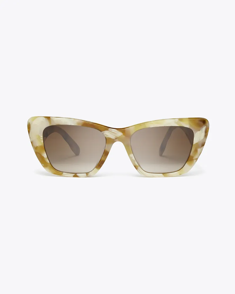 Tory Burch Damen Kira Cat-Eye Sunglasses Honey