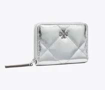Damen Small Kira Diamond Quilt Metallic Zip-Around Wallet