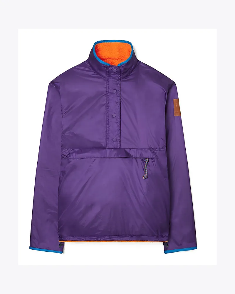 Tory Sport Wendbare Pulloverjacke Aus Nylon Und Lammfell Eggplant