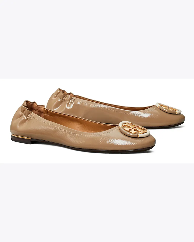 Tory Burch Ballerina Mit Mehrfarbigem Logo Almond