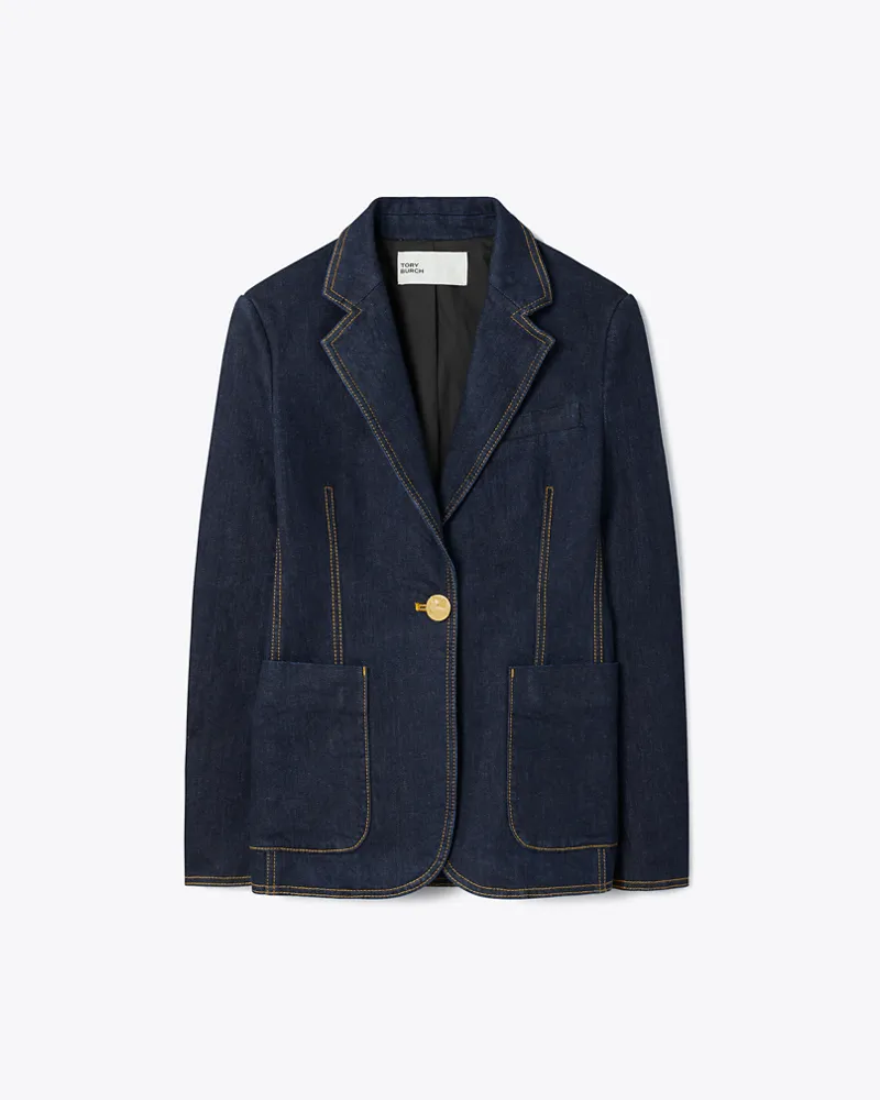 Tory Burch Damen Denimblazer in Blau Dark