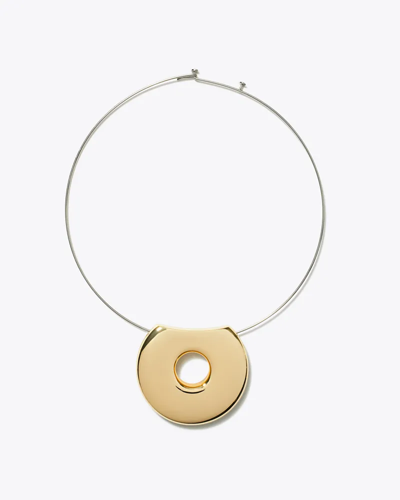 Tory Burch Damen Collierkette mit Piercingdetail Light