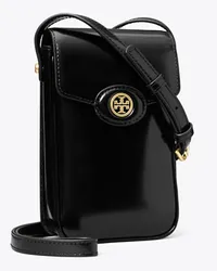 Tory Burch Robinson Spazzolato Phone Crossbody Black