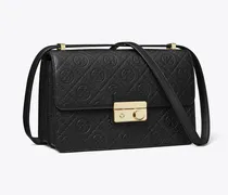 Damen Strukturierte Schultertasche mit T-Monogramm