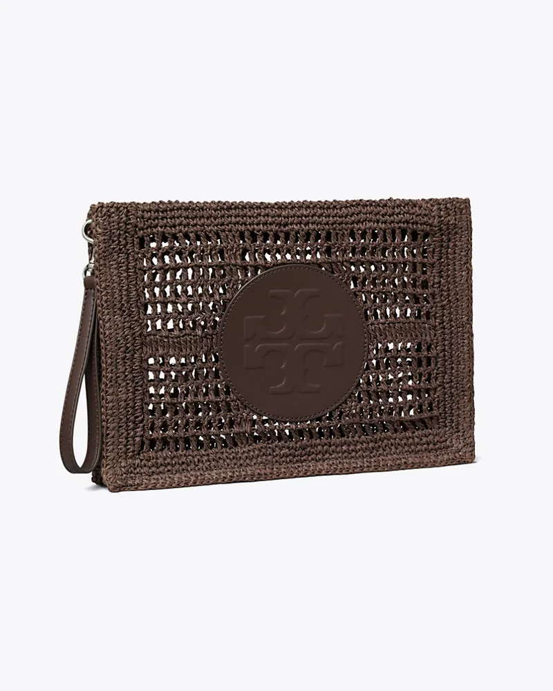 Tory Burch Damen Ella Hand-Crocheted Pouch Dark