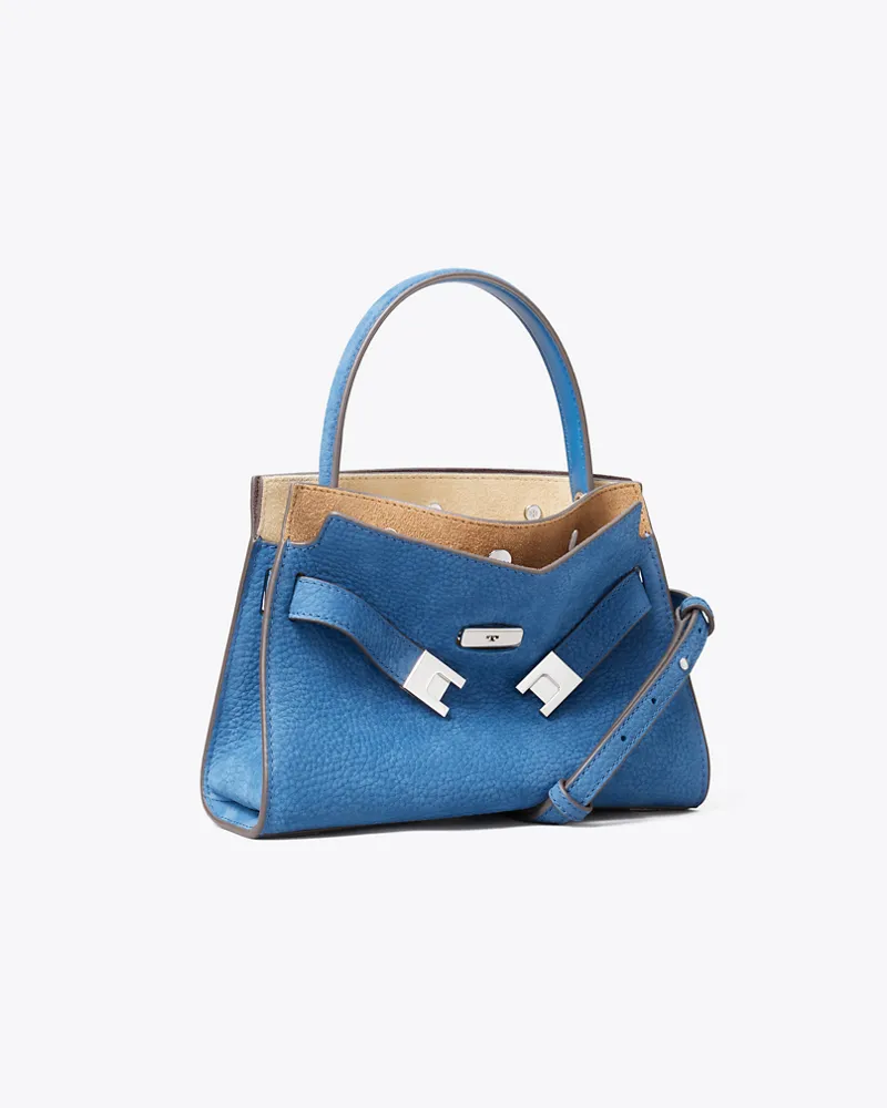 Tory Burch Petite Lee Radziwill Double Bag aus Nubukleder Bright