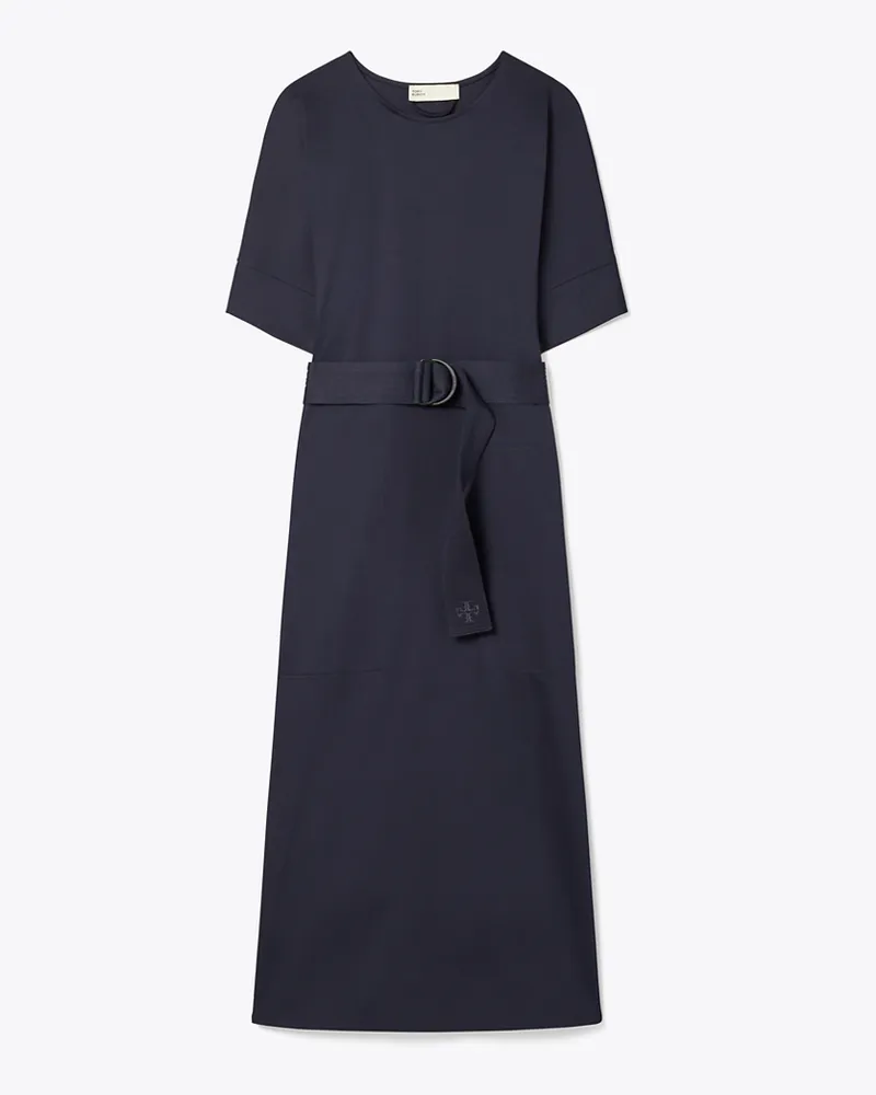 Tory Burch Damen Kleid aus Baumwolljersey in Blau Medium