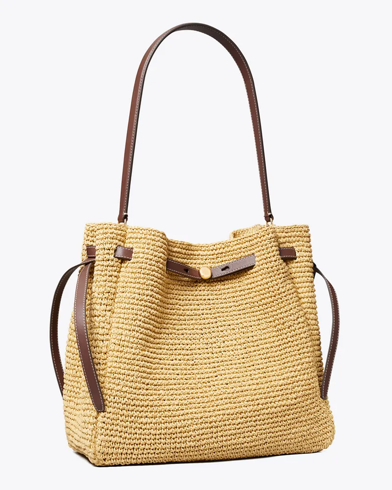 Tory Burch Damen Large Romy Straw Bucket Bag Natural
