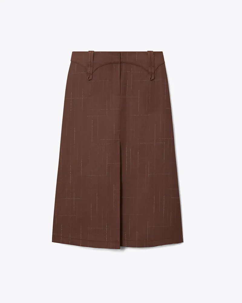 Tory Burch Damen Wool Skirt Chocolate