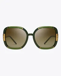 Tory Burch Eleanor Oversized Square Sunglasses Olive