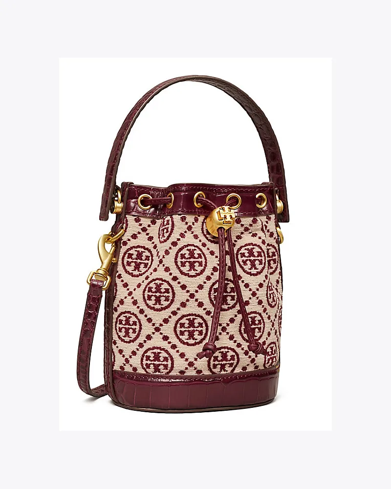 Tory Burch Mini-Beuteltasche Aus Chenille Mit T-Monogramm 