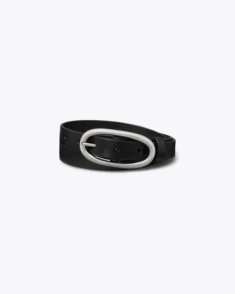Tory Burch Damen 2,5 cm breiter Gürtel mit großer Piercing-Schnalle Black