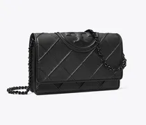 Damen Fleming Geldbörse aus poliertem Narbenleder mit Kette