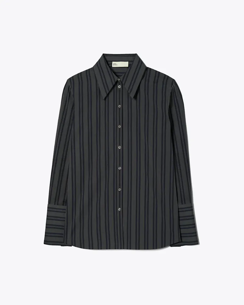 Tory Burch Damen Baumwollhemd mit Manschetten in Blau Navy