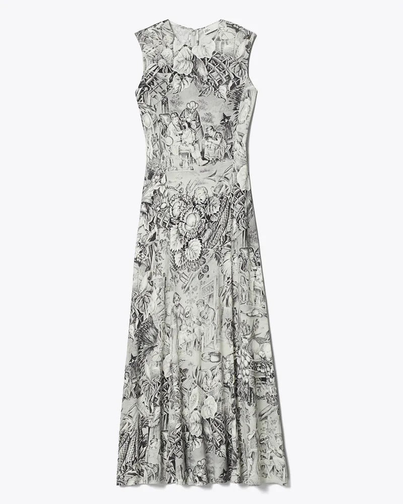 Tory Burch Damen Bedrucktes Jerseykleid Grey