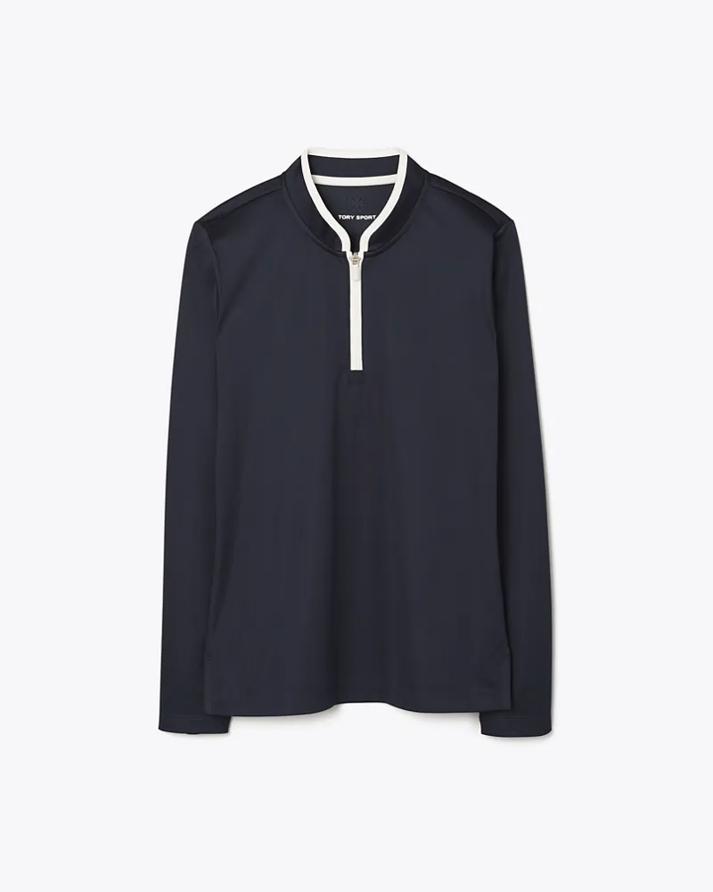Tory Burch Damen Performance-Pullover mit halbem Reißverschluss Tory