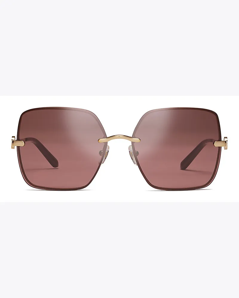 Tory Burch Miller Square Sunglasses Gold