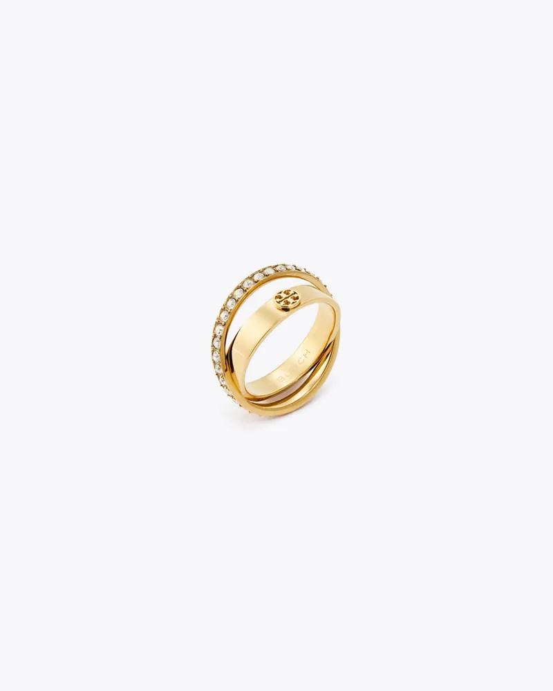 Tory Burch Icon Doppelring mit Pavé Tory