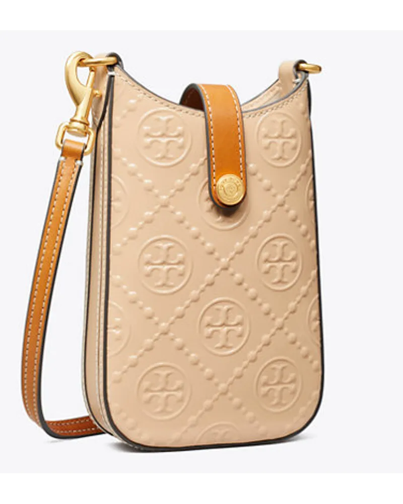 Tory Burch T Monogram Patent Embossed Phone Crossbody Light