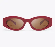 Damen Ovale Sonnenbrille mit Piercingdetail