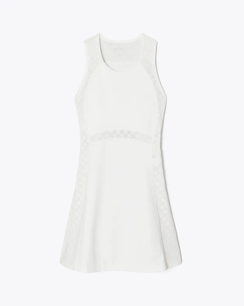 Tory Burch Damen T Monogram Mesh Tank Dress Snow