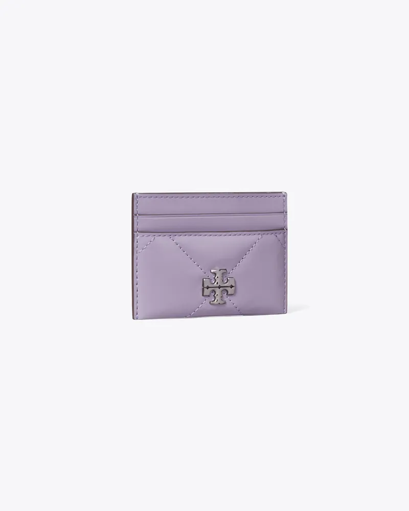 Tory Burch Damen Kira Kartenetui mit Chevronmuster und Rautensteppung Lavender
