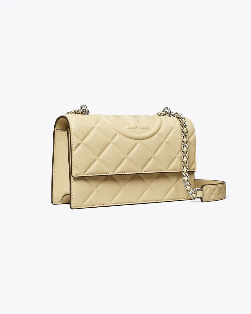 Tory Burch Damen Wandelbare Fleming Schultertasche, klein Vanilla