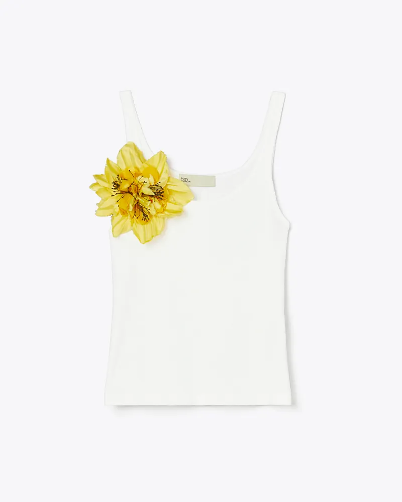 Tory Burch Damen Geripptes Tanktop Snow