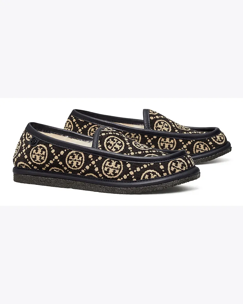 Tory Burch Buddy Loafer Mit Lammfell Und T-Monogramm Black