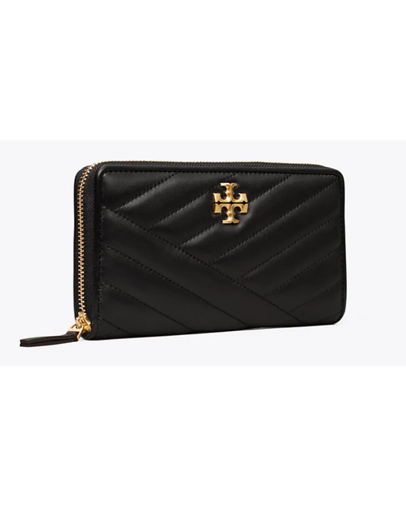 Tory Burch Kira Chevron Zip Continental Wallet Black