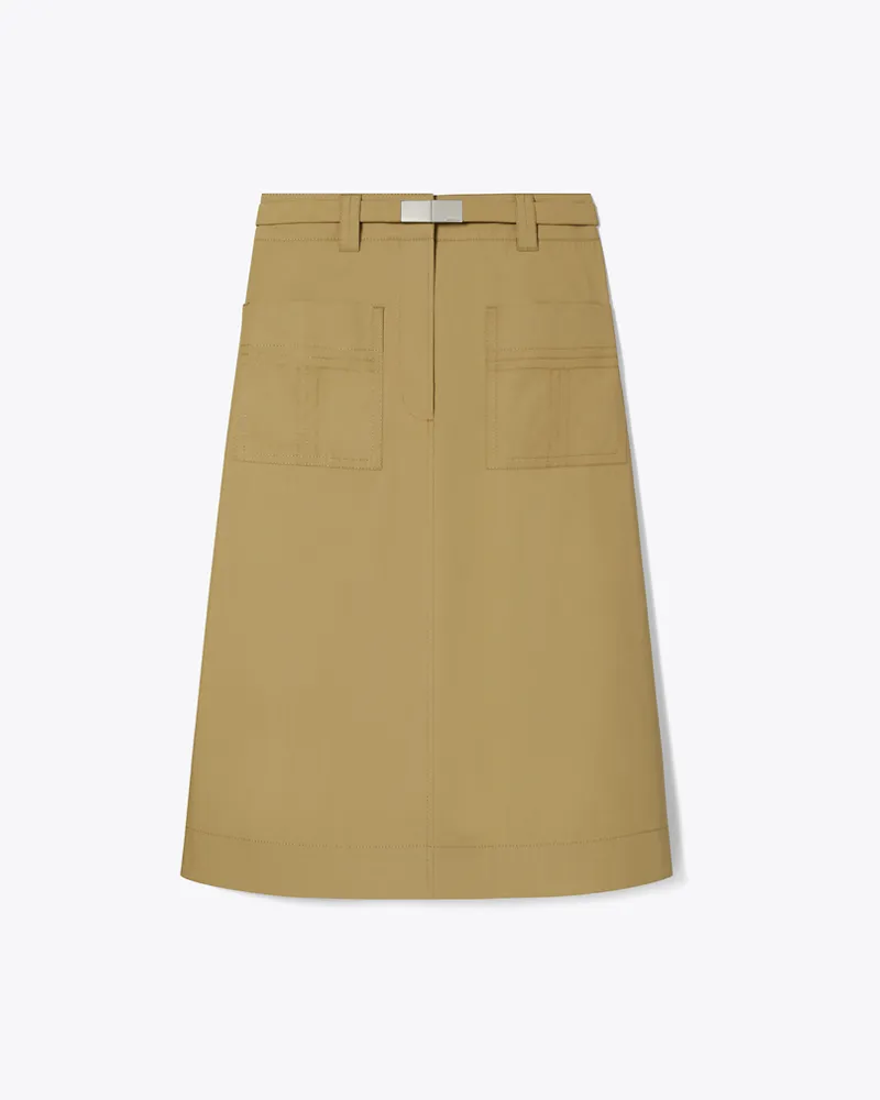 Tory Burch Damen Cotton Camp Skirt Olive