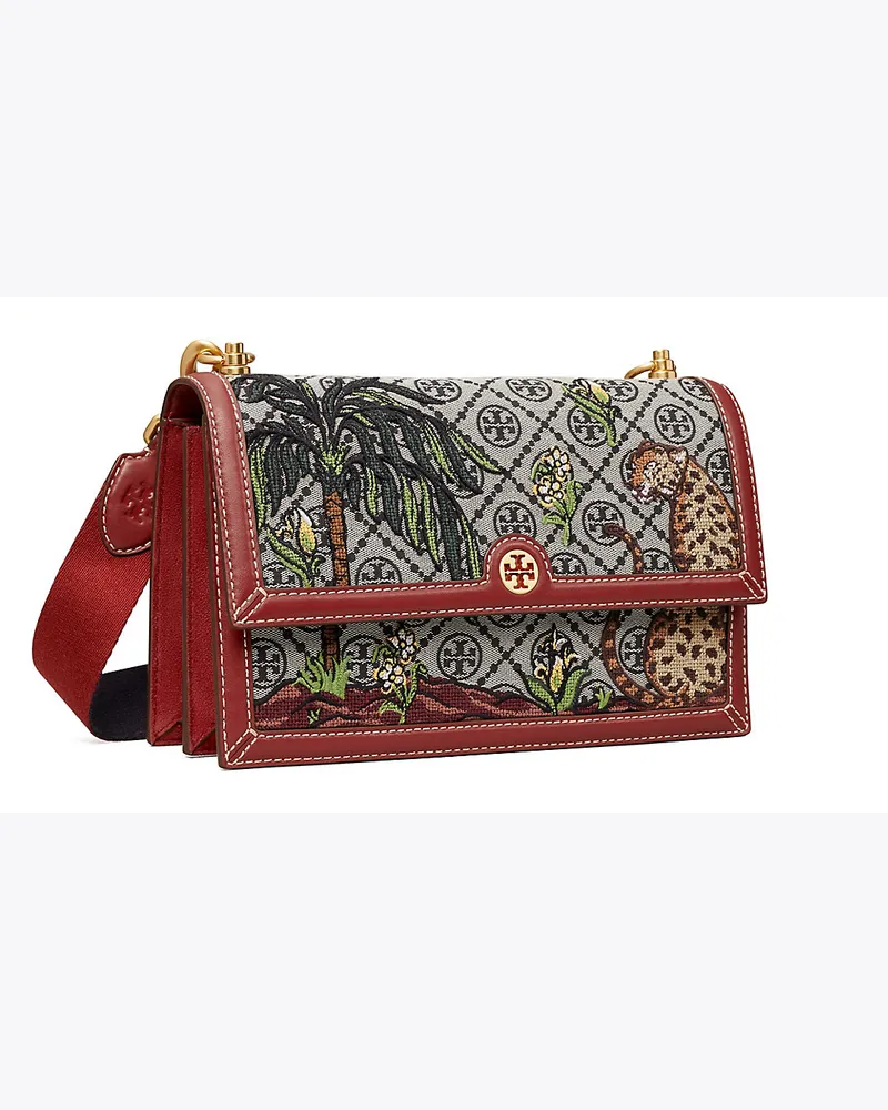 Tory Burch Bestickte Schultertasche Aus Jacquard Mit T-Monogramm 
