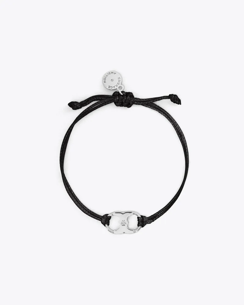 Tory Burch Damen Embrace Ambition Armband in Silber/Schwarz Tory