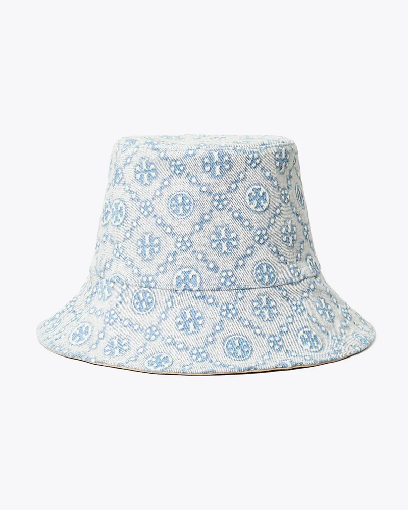 Tory Burch Damen Fischerhut aus Denim mit T-Monogramm Blue