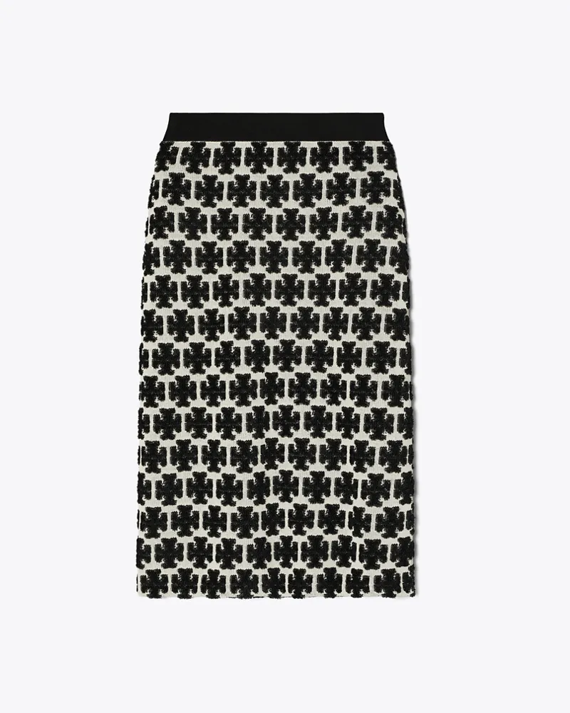 Tory Burch Damen Bouclérock mit Logo Black