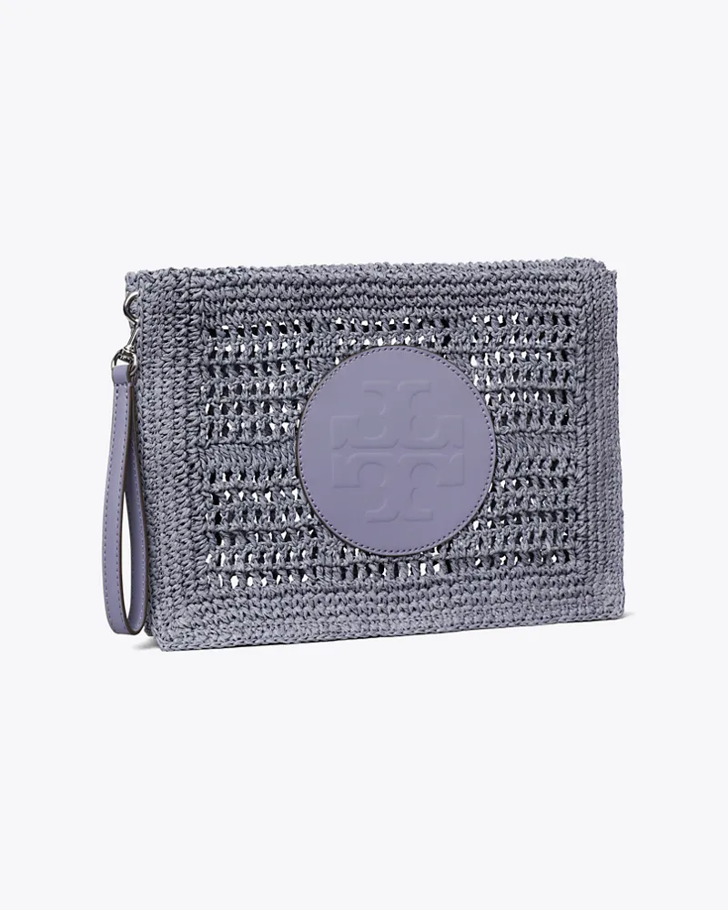 Tory Burch Damen Ella Hand-Crocheted Pouch Gray