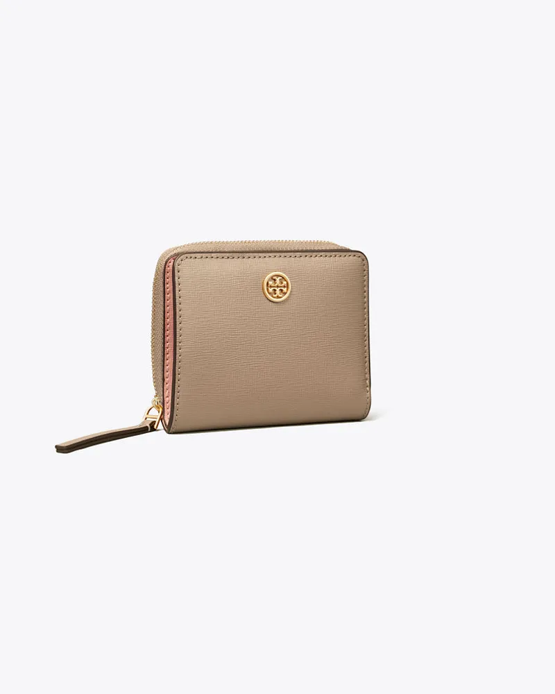 Tory Burch Robinson Bi-Fold Wallet Gray