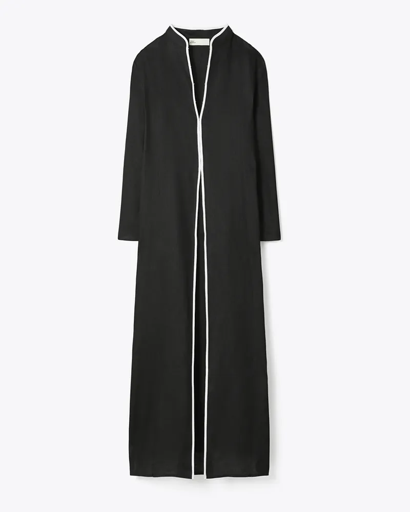 Tory Burch Damen Kaftan aus Leinen Black