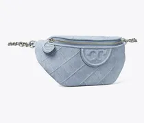 Damen Fleming Gürteltasche aus Wildleder mit Denim-Print