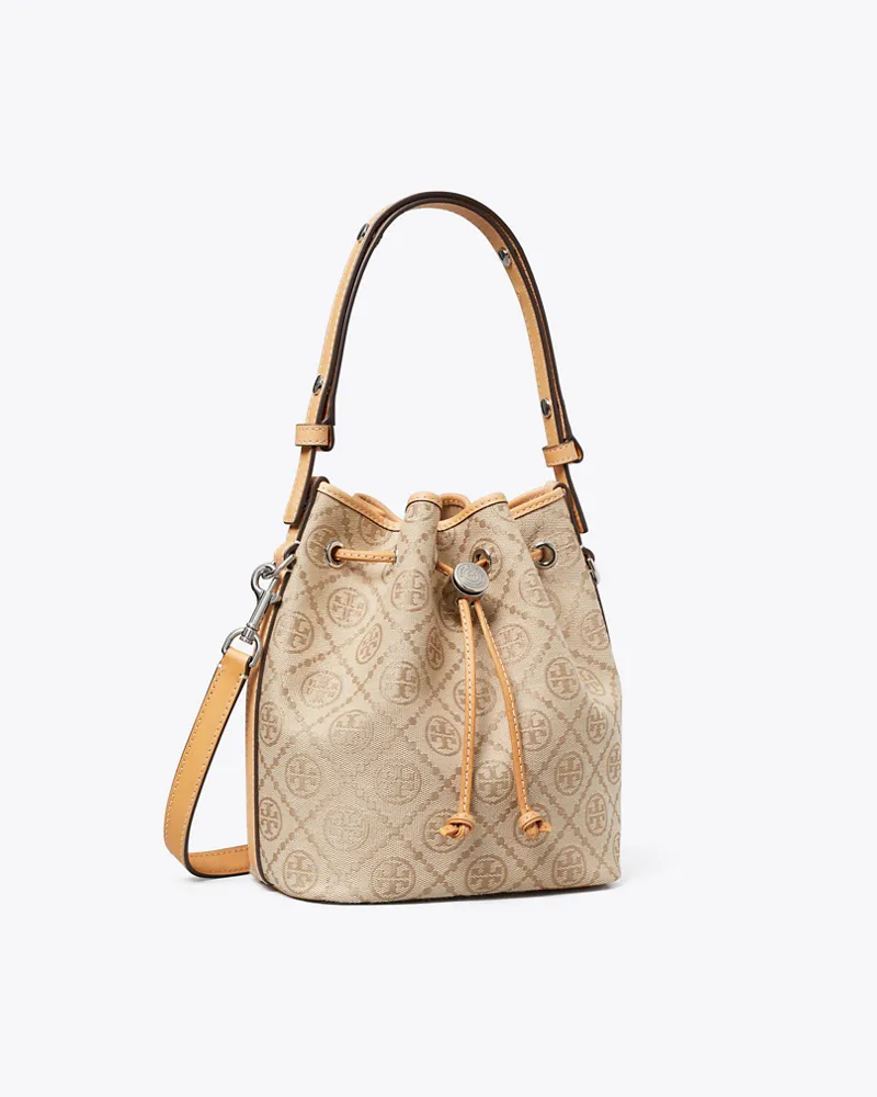Tory Burch Bucket Bag mit T-Monogramm Flax