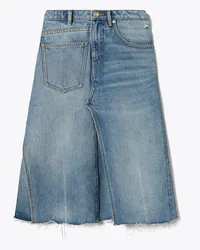 Tory Burch Deconstructed Denim Skirt Worn