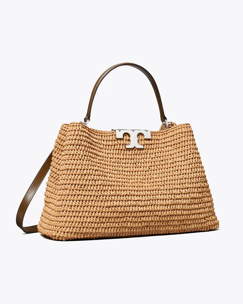 Tory Burch Damen Eleanor Raffia Satchel Honeycomb