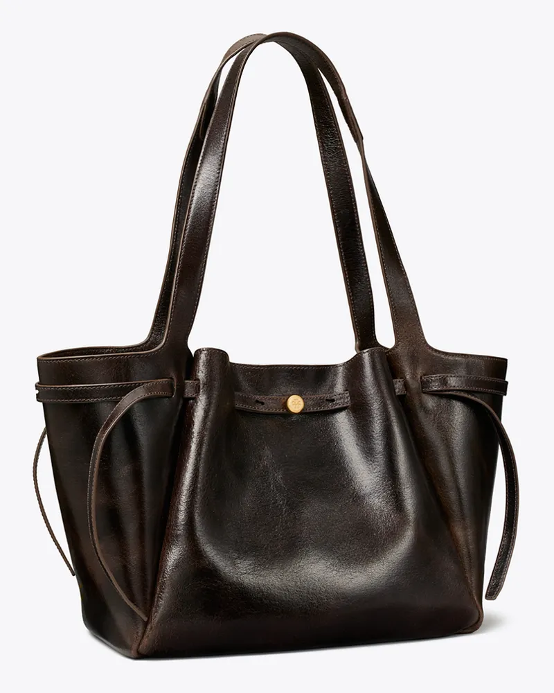 Tory Burch Romy Tote Bag im Used-Look Dark