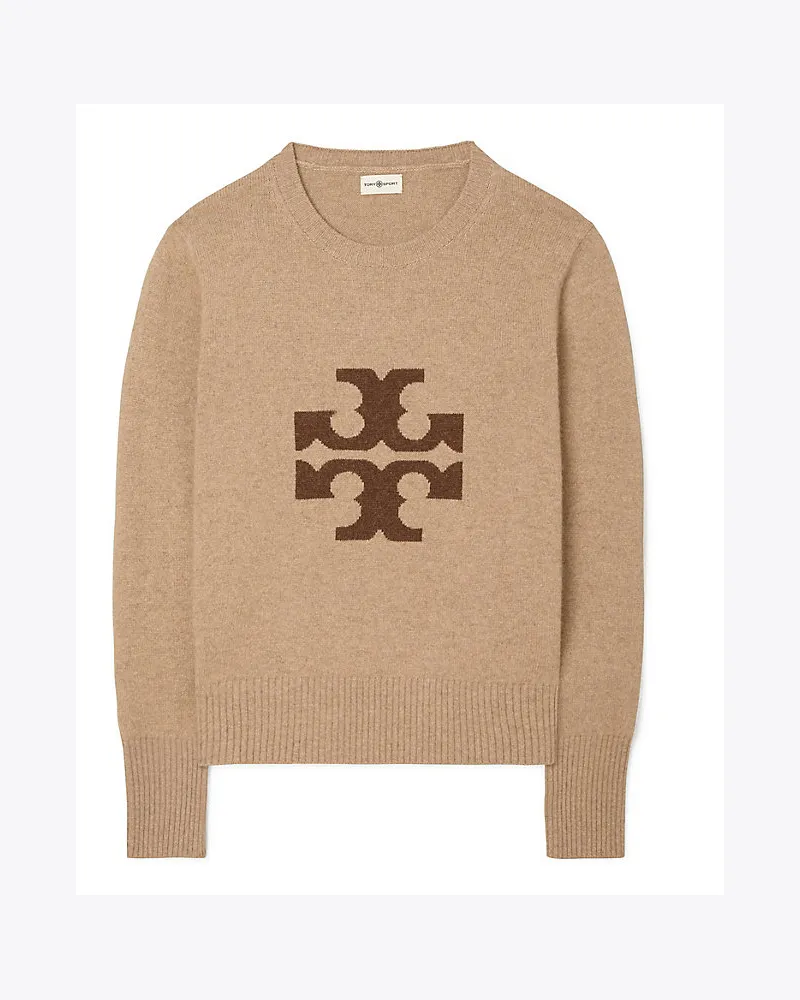 Tory Sport Rundhalspullover Aus Kaschmir Mit Logo Natural
