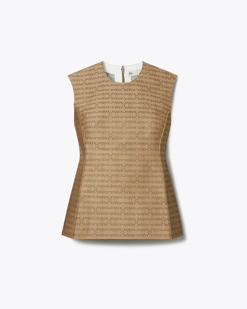 Tory Burch Damen Sublime Jacquardtop Beige
