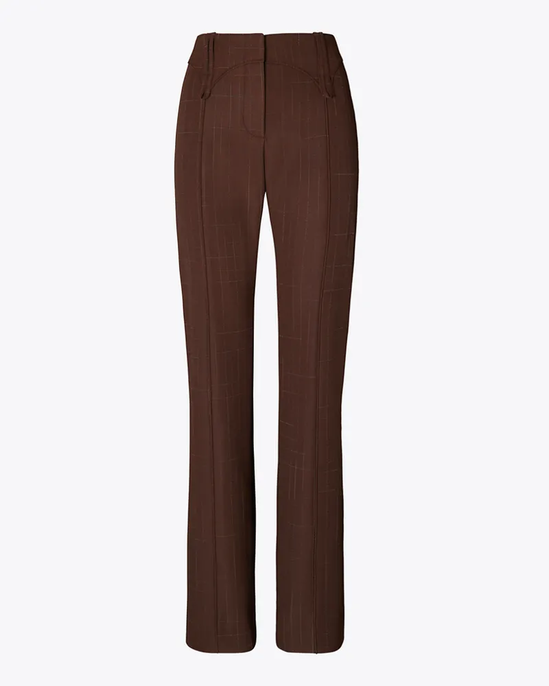 Tory Burch Damen Wollhose Chocolate