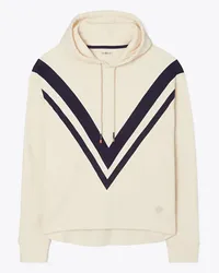 Tory Burch French Terry Chevron Hoodie Ivory