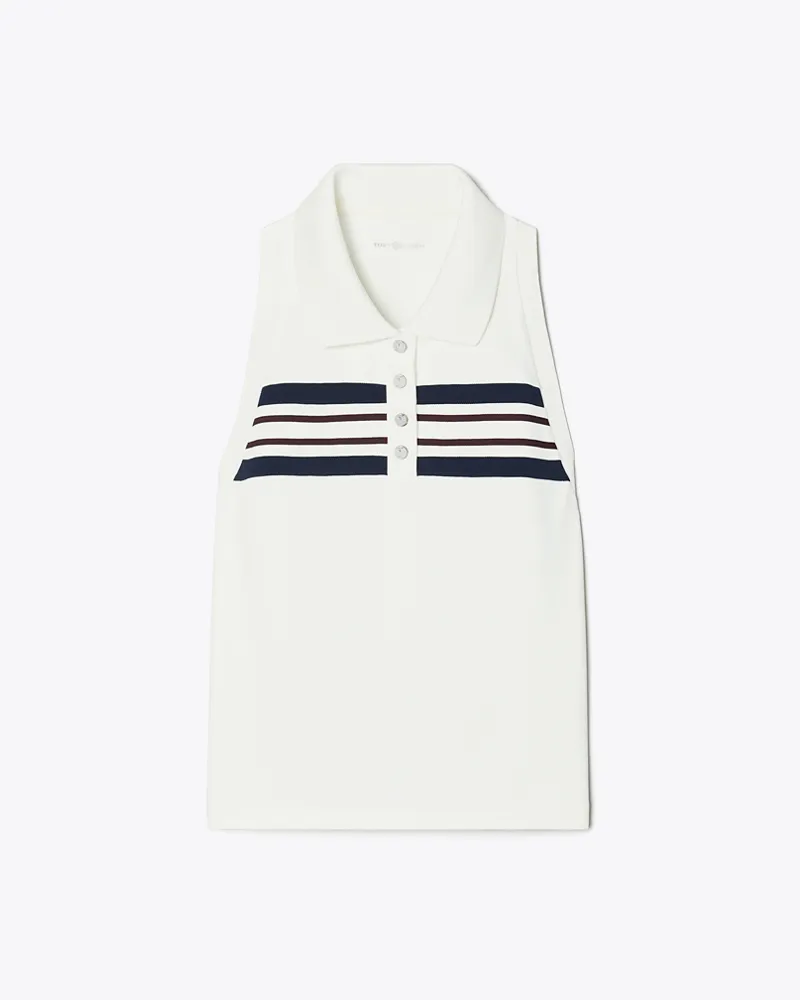 Tory Burch Damen Polo-Tanktop aus Funktionspiqué Snow