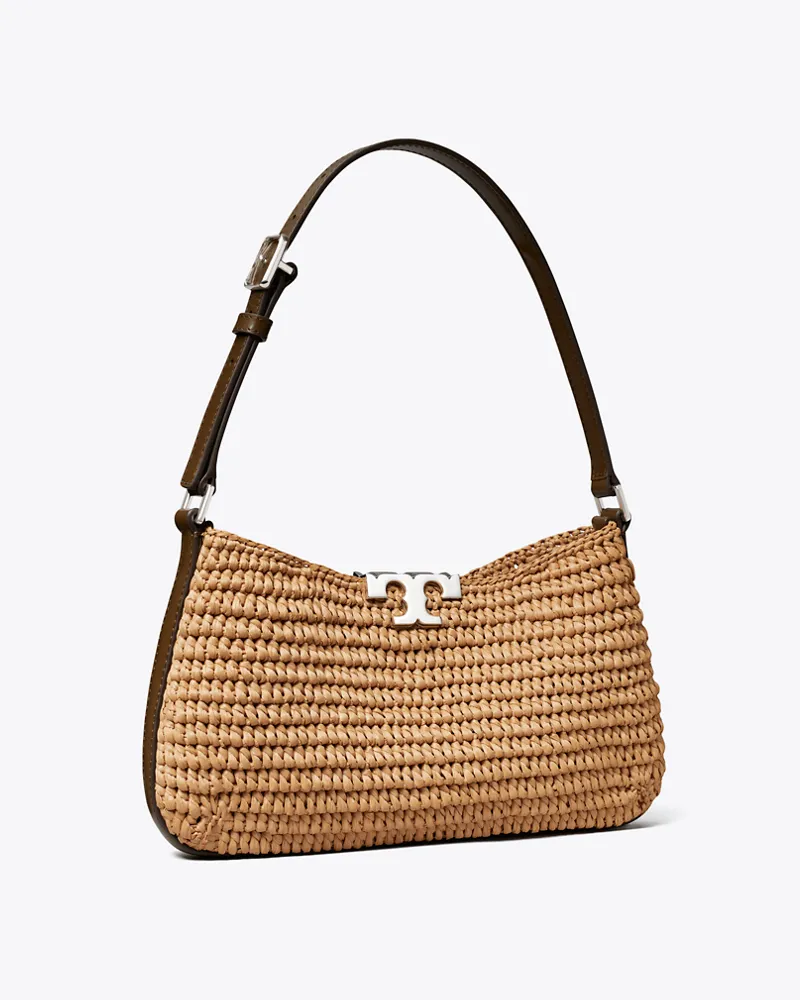 Tory Burch Damen Eleanor Raffia Slim Shoulder Bag Honeycomb